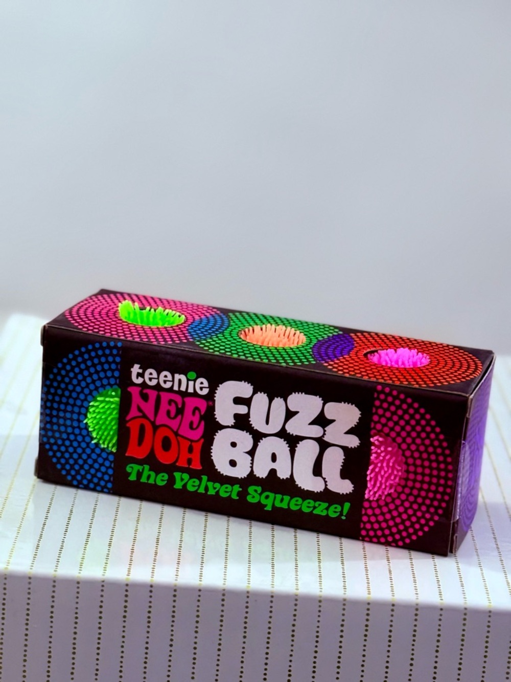 Teenie NeeDoh 3 Pack Fuzz Ball Set - Neon Pink, Green, Orange ~ Tik Tok Viral